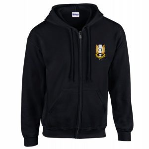 Hooded Sweatshirt with full zip and with embroidered SAS logos.
